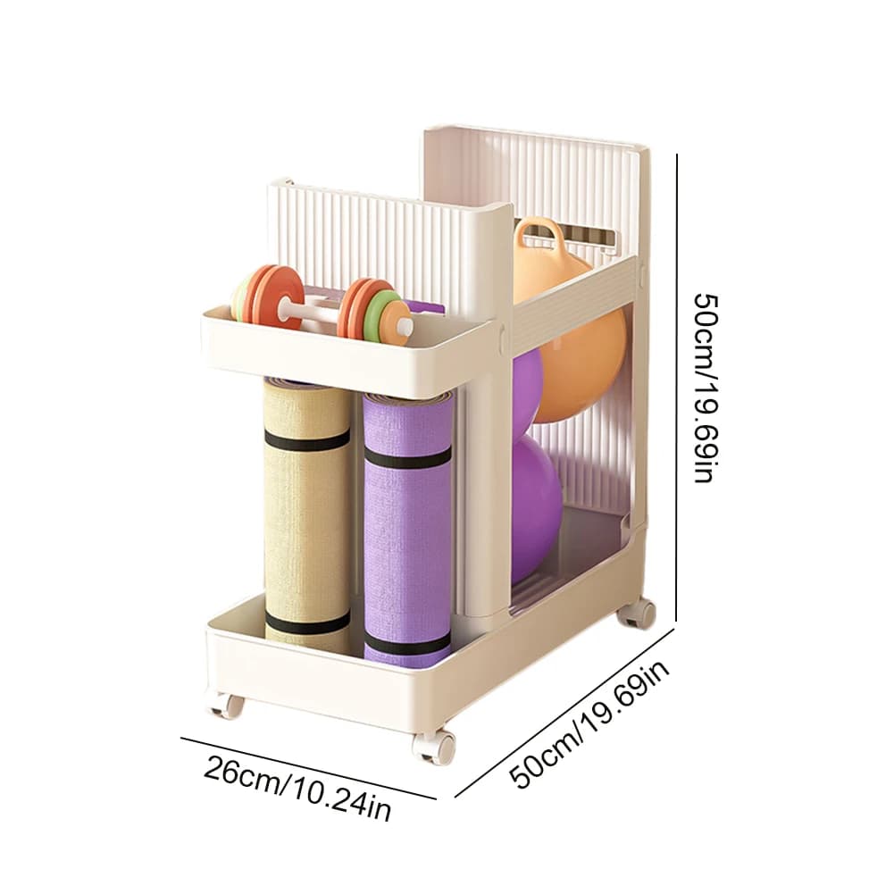 Sports Equipment Storage Rack Large Capacity Fitness Equipment Storage Rack with Wheels Fitness Equipment Sports Tools Organizer