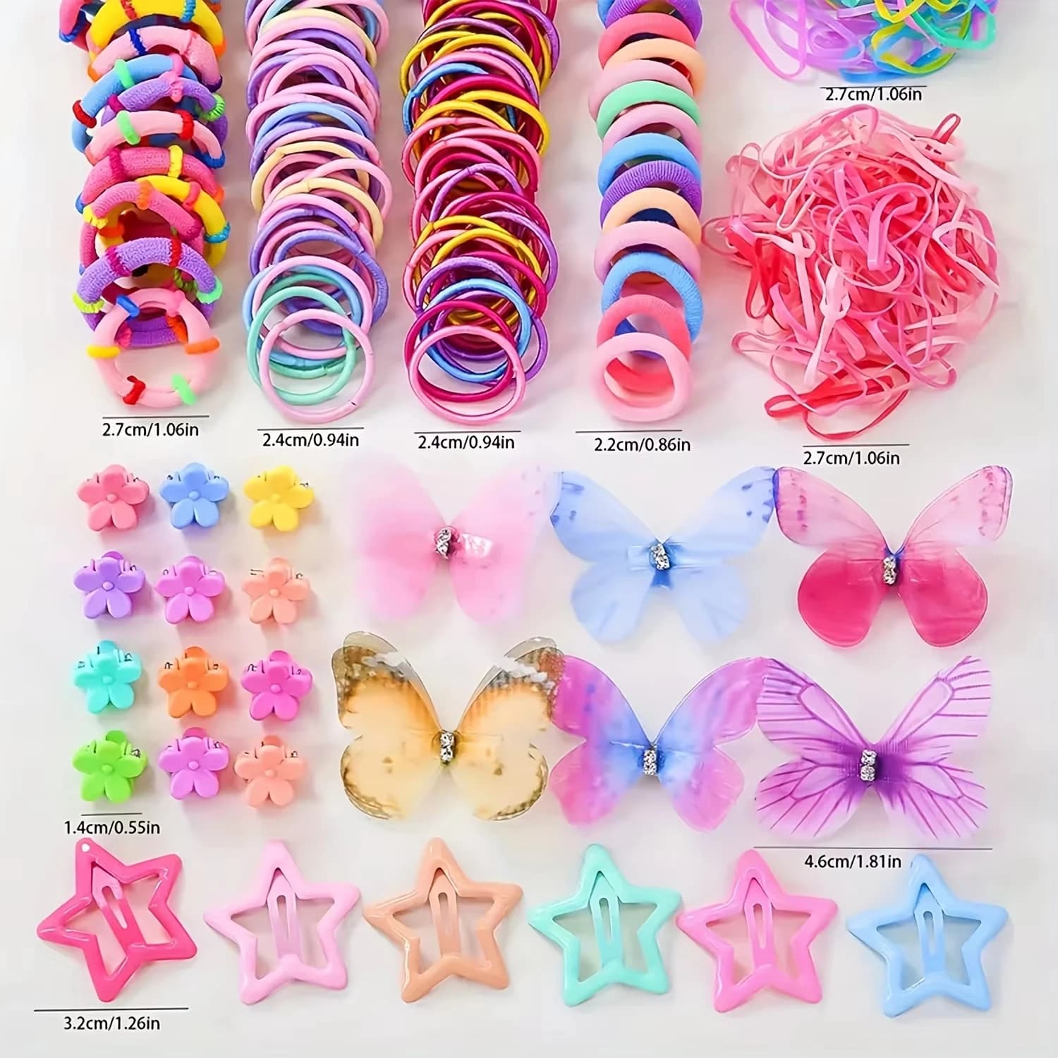 881 sets of colorful and cute girl hair accessories | including various hair clips, headbands, flowers, and bow headpieces