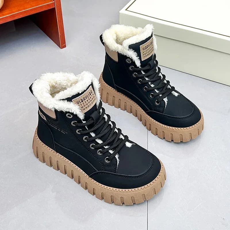 Platform Winter Ankle Boots with Fur Lining