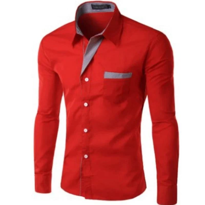 Men's Slim-Fit Long Sleeve Business Shirt
