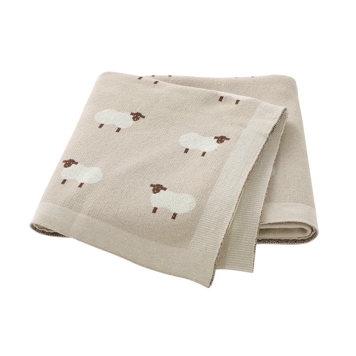 Baby Blanket 100%Cotton Knitted Infant Girl Boy Bedding Quilt 100*80CM Newborn Stroller Swaddling Fashion Cute Sheep Plaids Warm