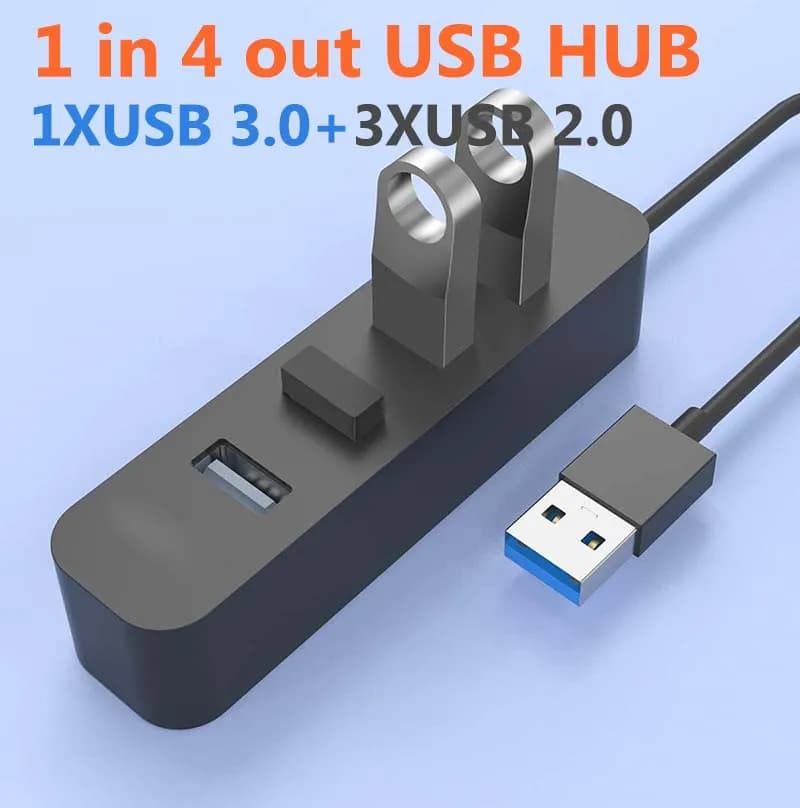 USB 3.0 Hub 4 Ports(USB 3.0X1+USB 2.0X3) Multiple USB HUB USB 2.0/USB 3.0 Splitter Hub for PC Laptop U-disk Mobils windows&Mac