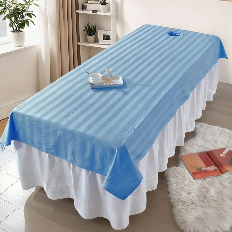 Pure Cotton Beauty Salon Bed Sheet with Face Hole