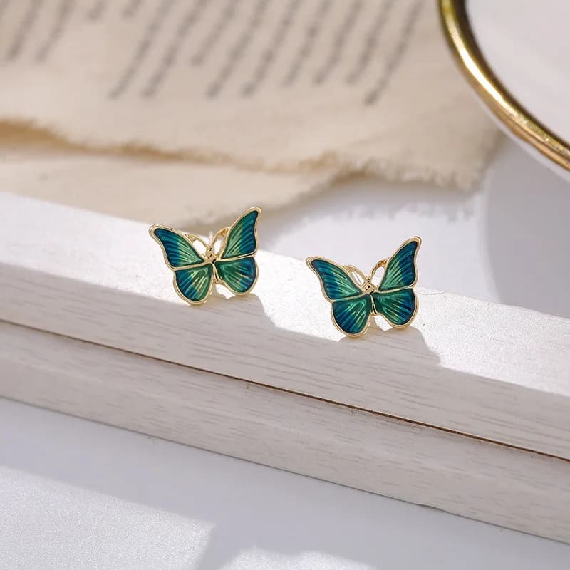Enamel Butterfly Stud Earrings