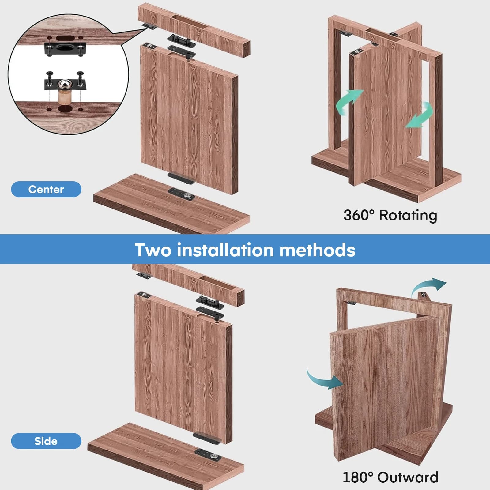 Heavy Duty Hidden Door Hinge 360 Degree Pivot
