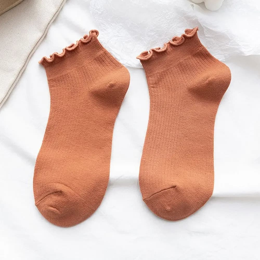 Women's Cotton Frilly Ruffle Ankle Socks