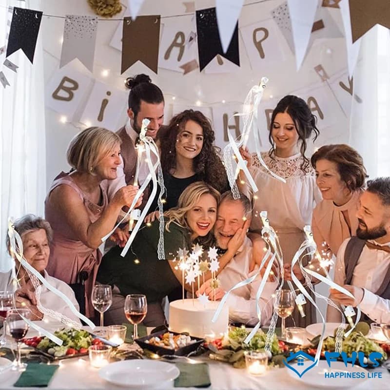 White Ribbon Magic Wands with Bells