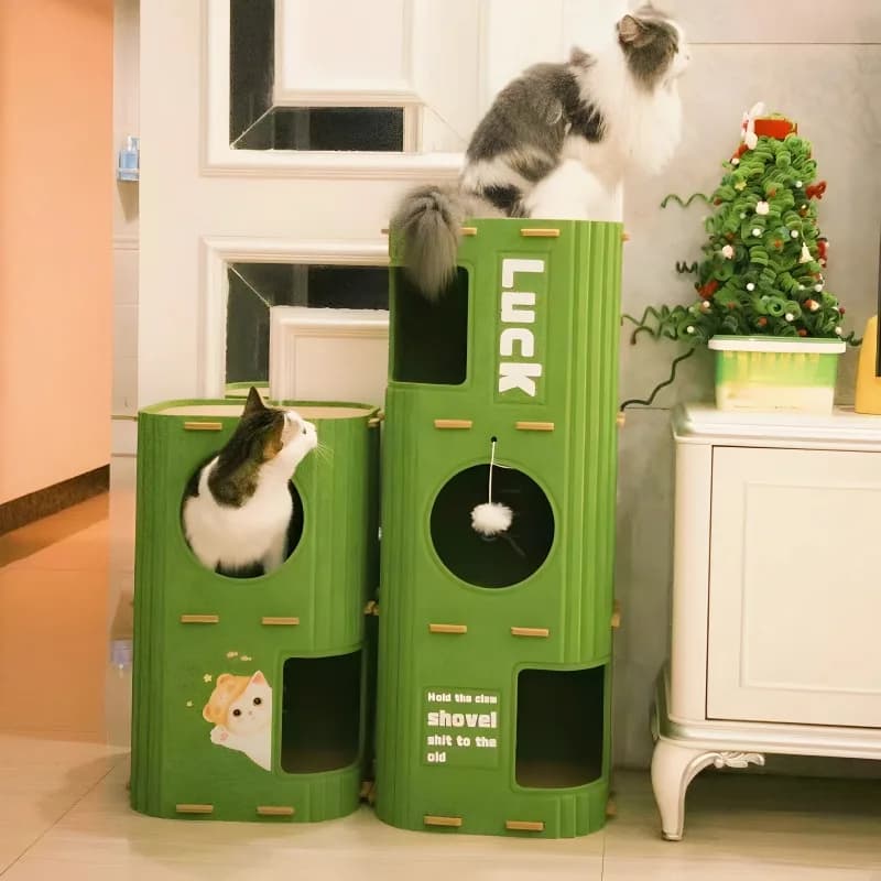 Multi-Level Cat Tree with Enclosed House