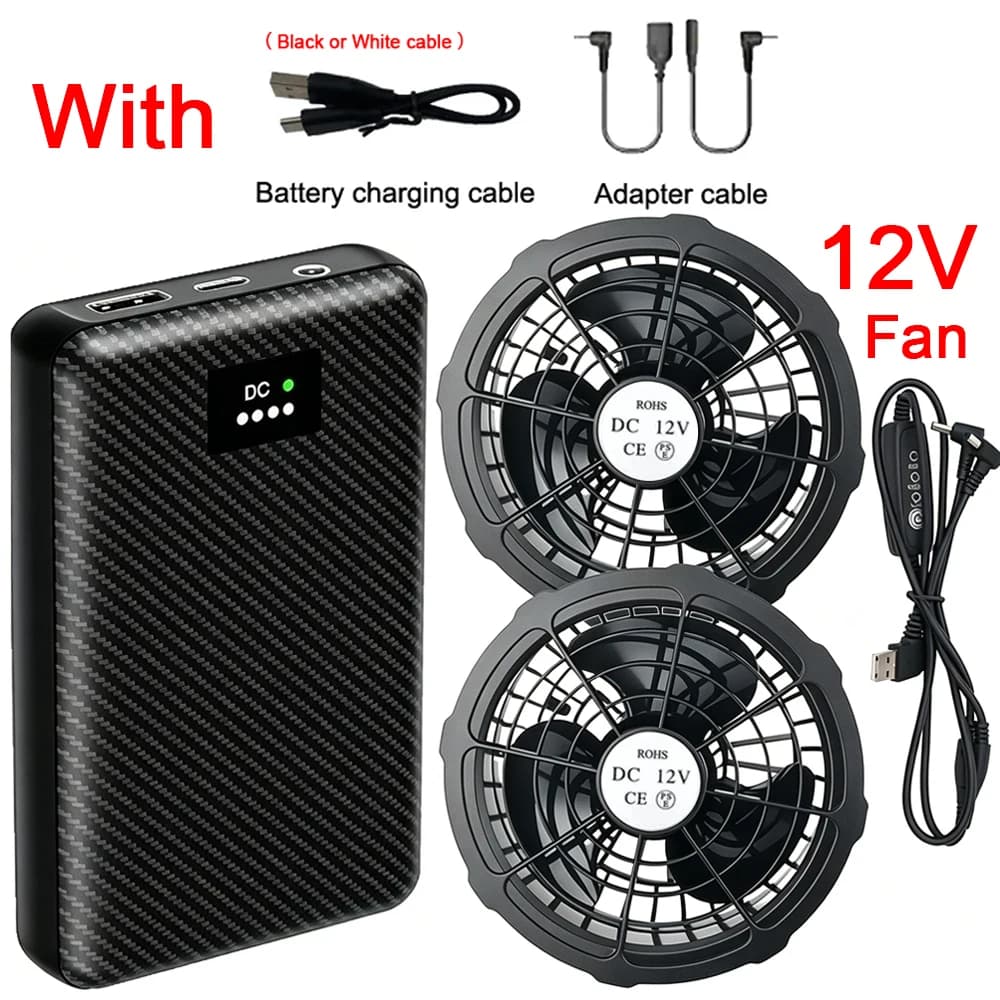 Dual-Mode Power Bank with Cooling Fan and Heated Vest Support