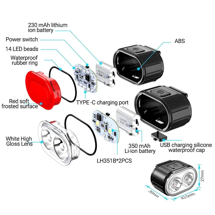 Bike LED Front and Rear Light Set