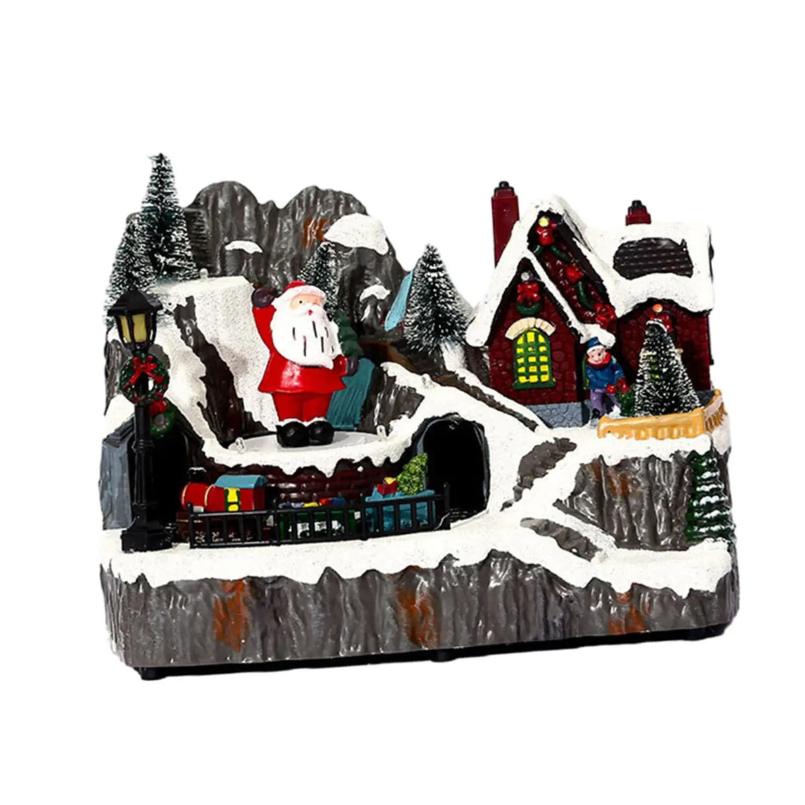 Luminous Christmas Cabin Figurine with LED Light