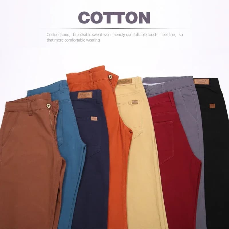 Men's Slim Fit Khaki Casual Trousers