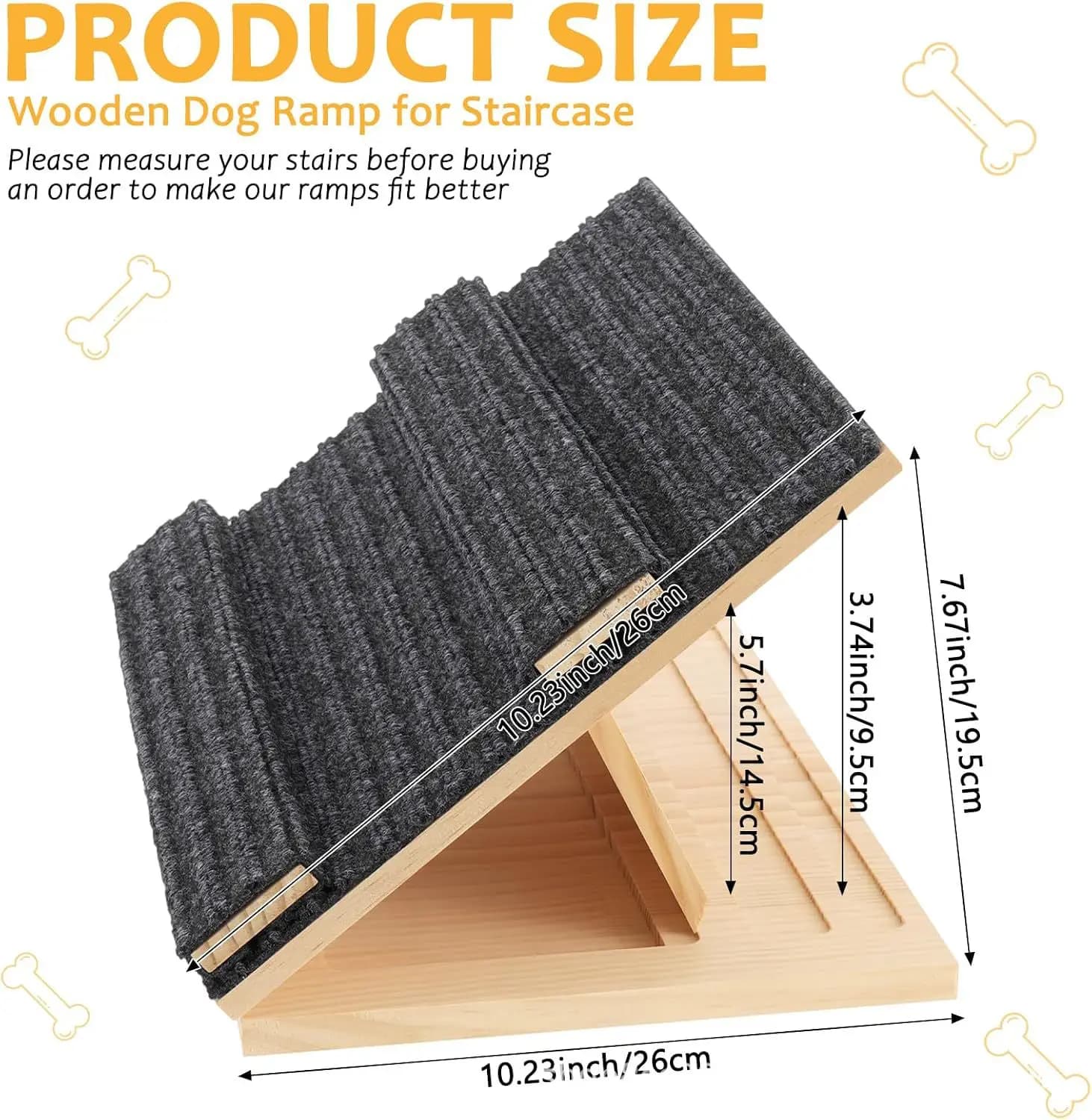 Wooden Portable Dog Ramp for Stairs