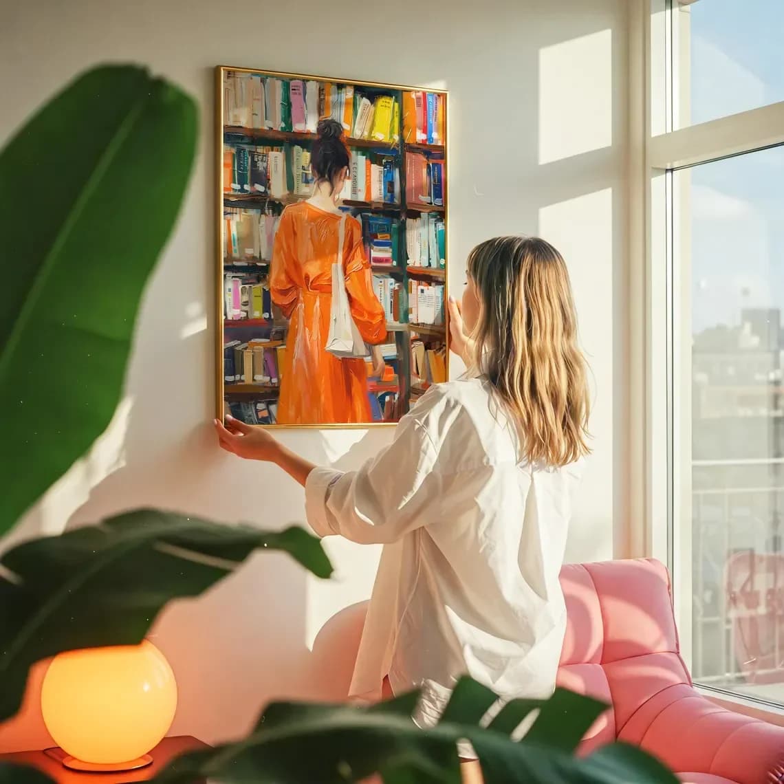 Woman Reading Bookstore Art Print