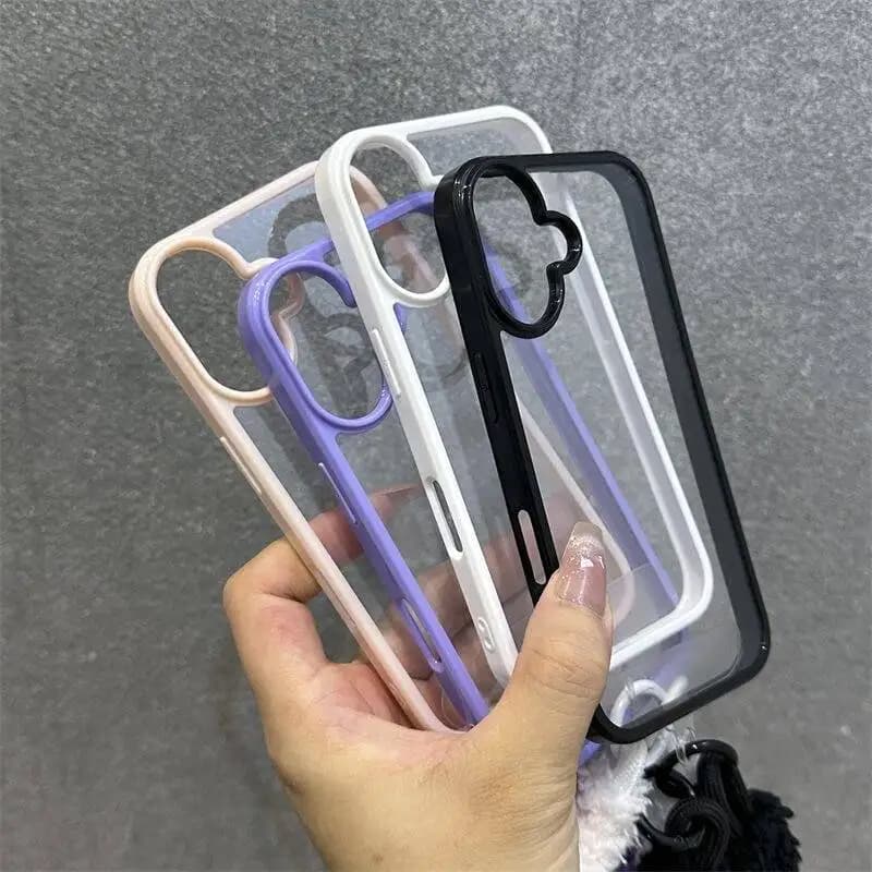 Luxury Candy Color Bumper Phone Case For iPhone 17 16 15 14 13 Mini 12 11 Pro Max XR XS X 7 8 Plus Transparent Shockproof Cover