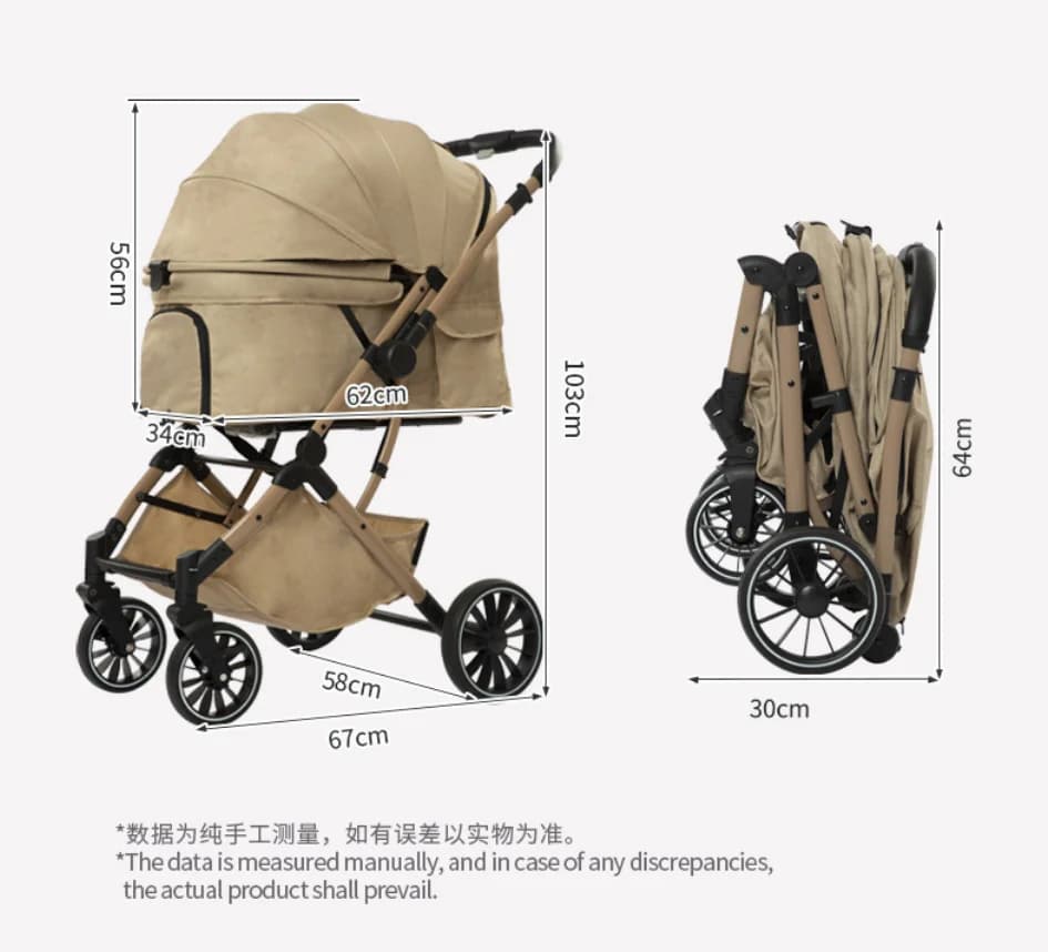 Folding Pet Stroller Portable Carrier Dogs Cats