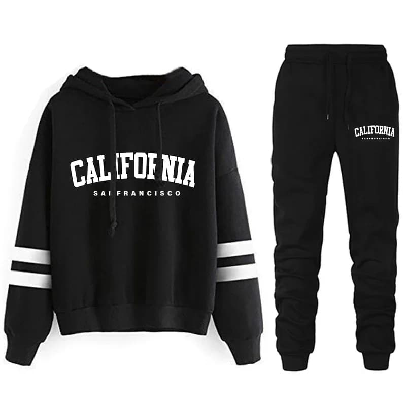 Women's Pullover Hoodie Jogger Set