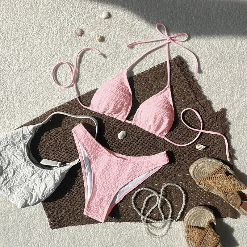 Women's Bandeau Triangle Bikini Swimsuit Set