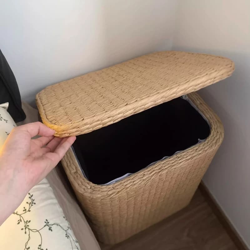 Simple Rattan Bedside Cabinet Storage Basket