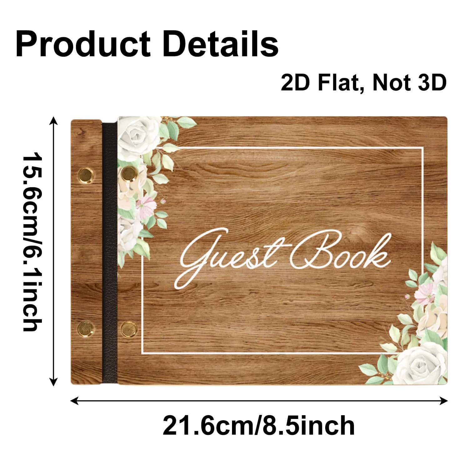 Wooden Guest Book with 40 Pages