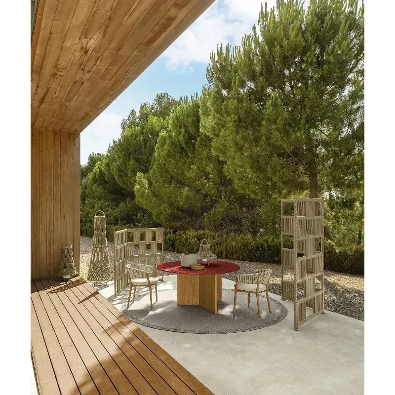 Garden  modern luxury solid teak  with weaving rope  dining set patio  Sectional teak  bar chair and table set