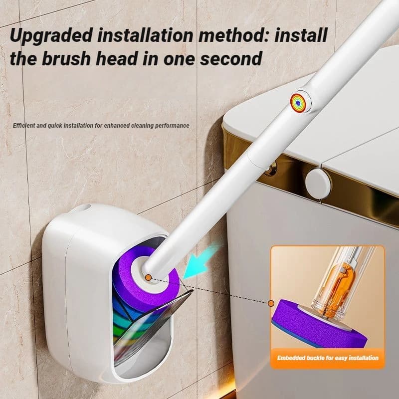 Wall-Mounted Toilet Brush with Disposable Refills