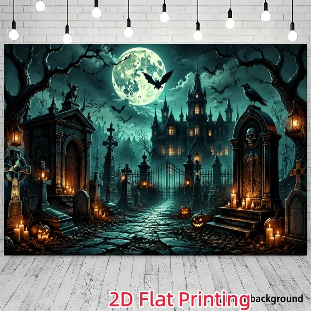 Gothic Halloween Photography Backdrop Banner