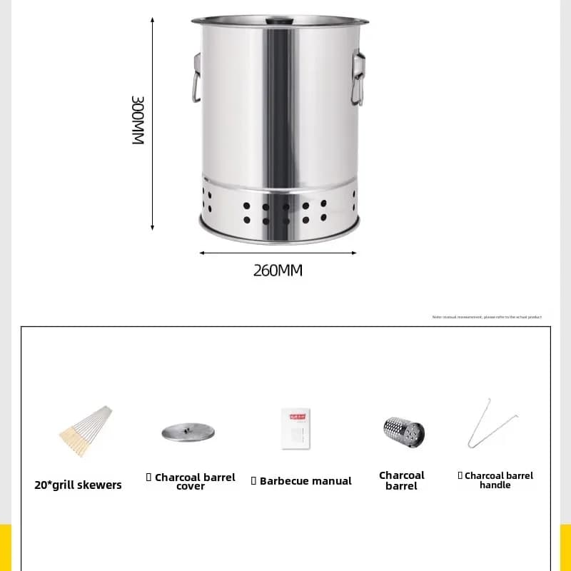 Portable Charcoal Hanging Grill Stainless Steel
