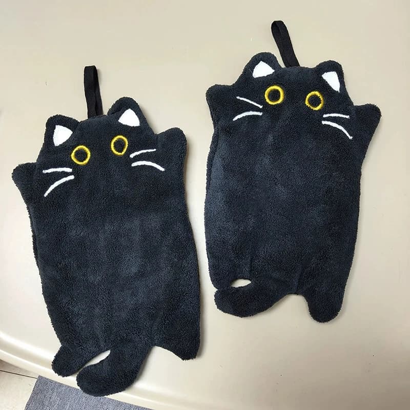 Cute Cat Cartoon Hand Towel