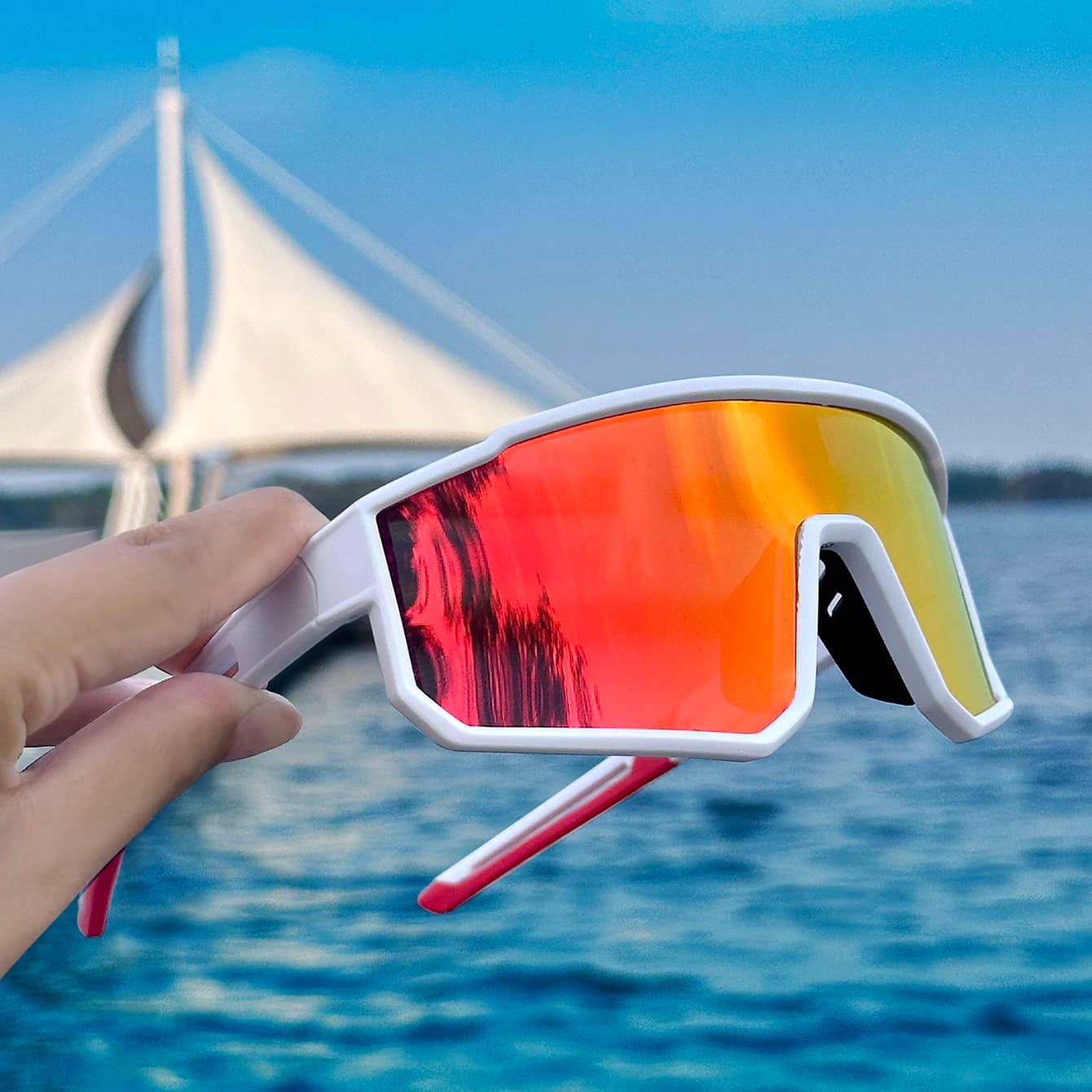 Trendy Fishing Sunglasses for Men and Women Casual Windproof Eyewear with UV Protection for Outdoor Sports, Running Cycling