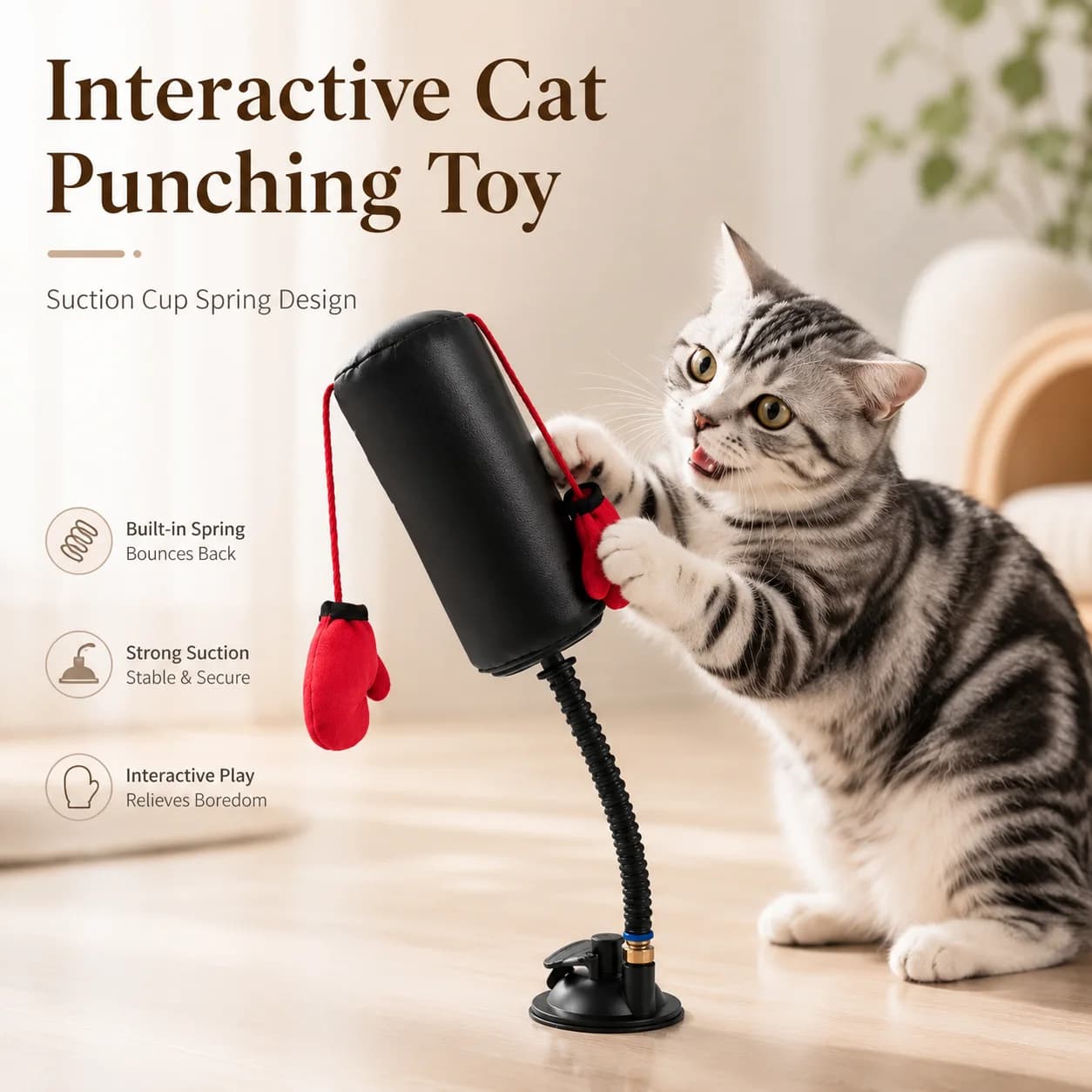 Cat Boxing Toy - Multi-functional Cat Stimulation Boxing Game for Self-Entertainment and Relaxation - Interactive Cat Toy