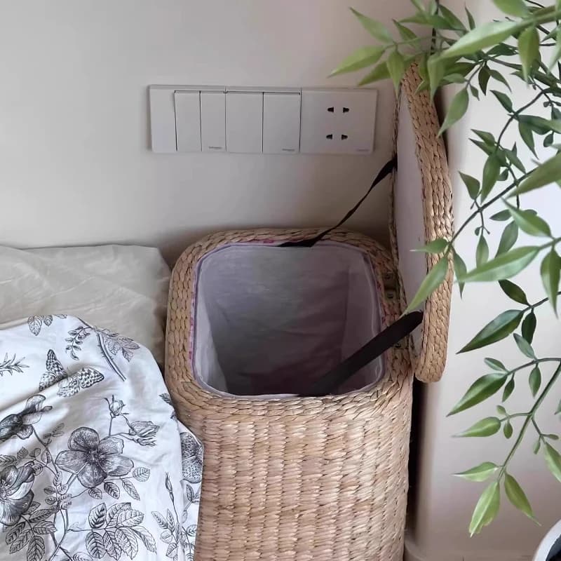 Simple Rattan Bedside Cabinet Storage Basket