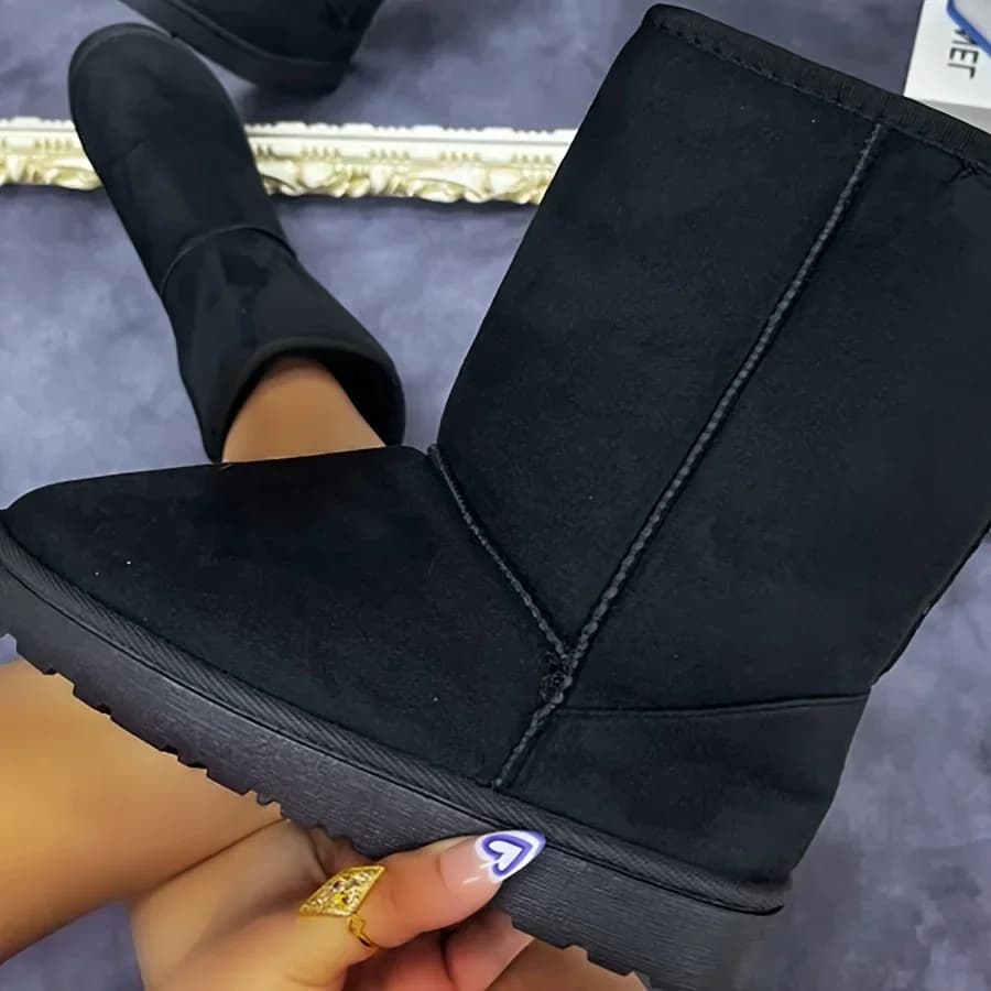 Solid Color Medium Snow Boots