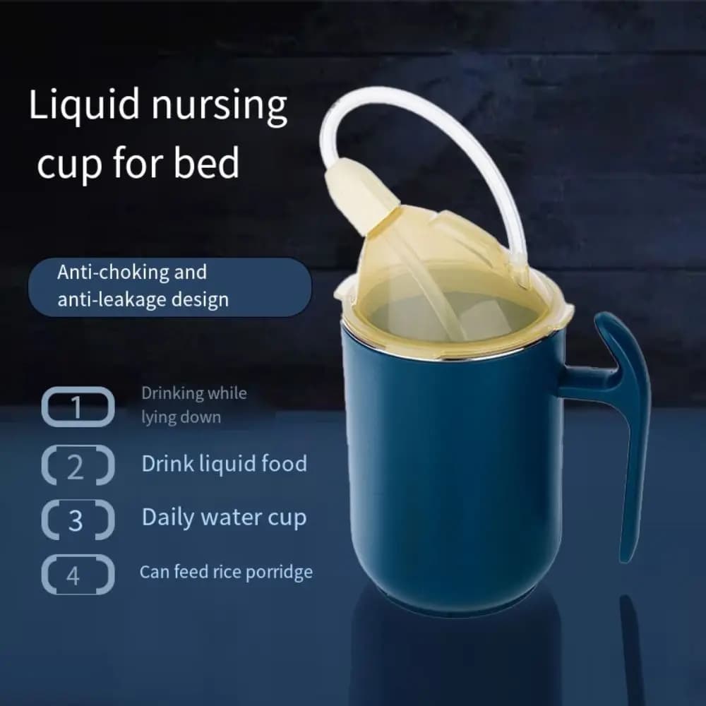 Spill-Proof Stainless Steel Sippy Cup with Straw