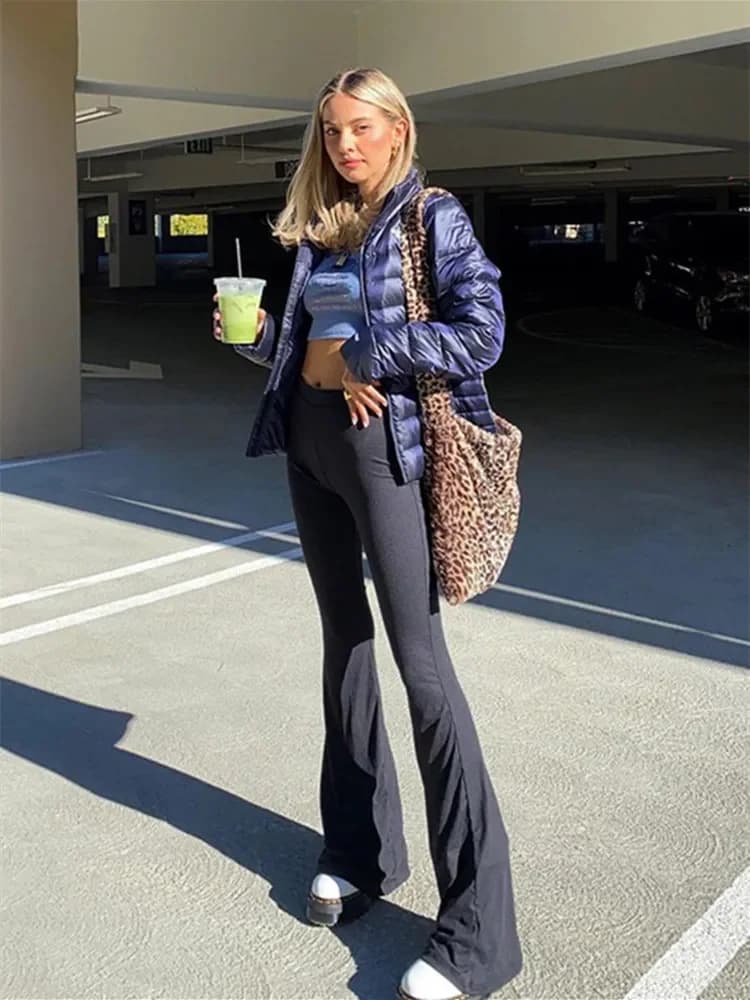Black High-Waisted Flare Pants for Women