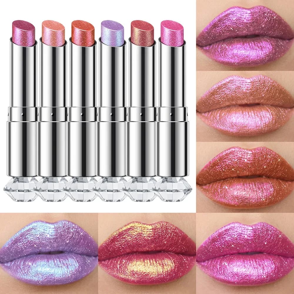 Color Shifting Glitter Lipstick with Shimmer