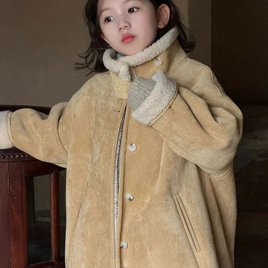 Girls' Mid-Length Autumn Winter Coat