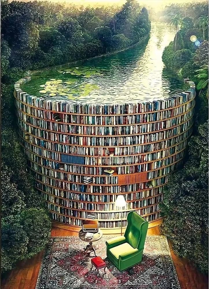Bookshelf Canal 1000 Piece Jigsaw Puzzle