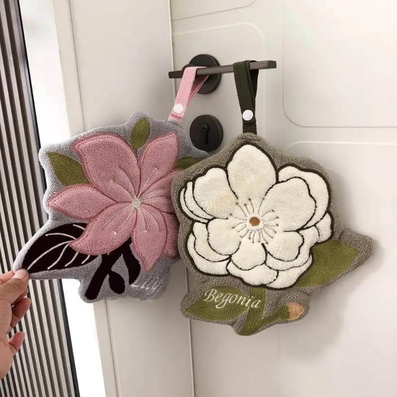 Microfiber Hand Towel with Floral Design