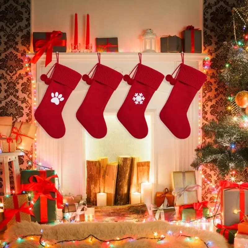 Acrylic Fibre Christmas Stocking with Loop