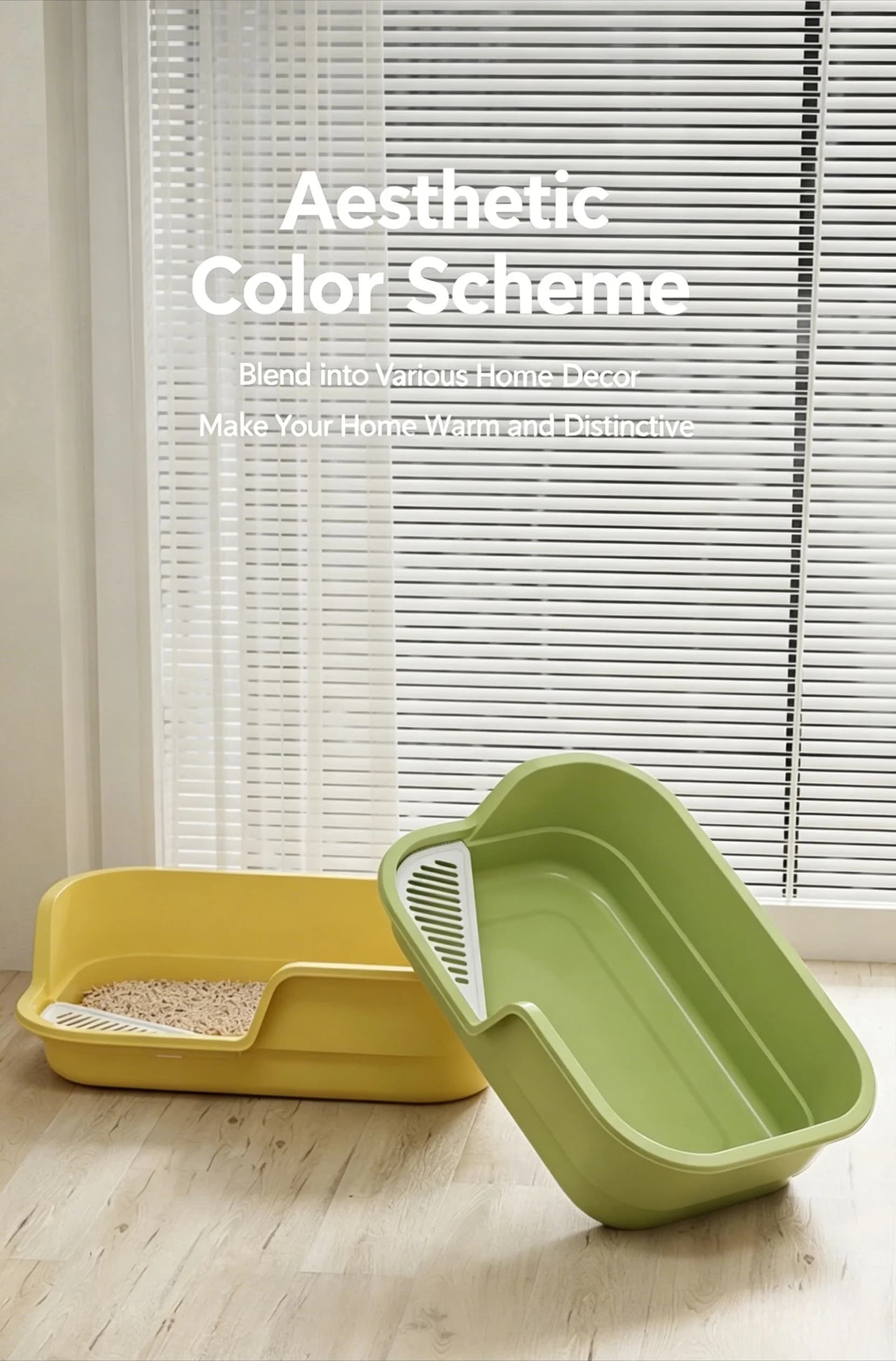 Jumbo Anti-Splash Semi-Covered Cat Litter Box