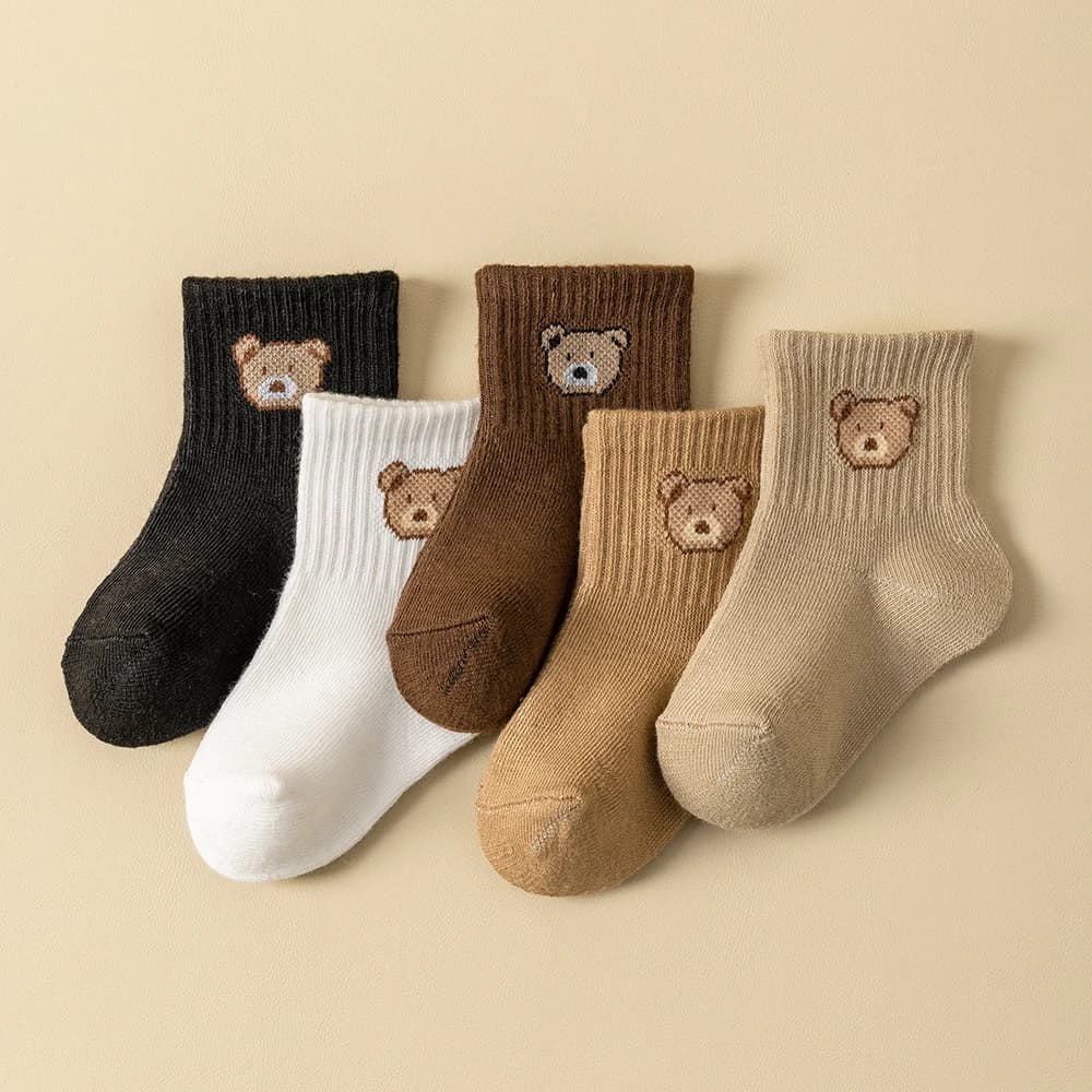 Baby Toddler Socks with Cartoon Bear Pattern