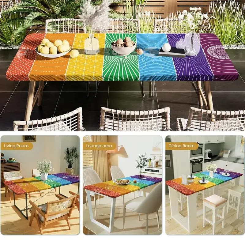Geometric Fitted Picnic Table Cover