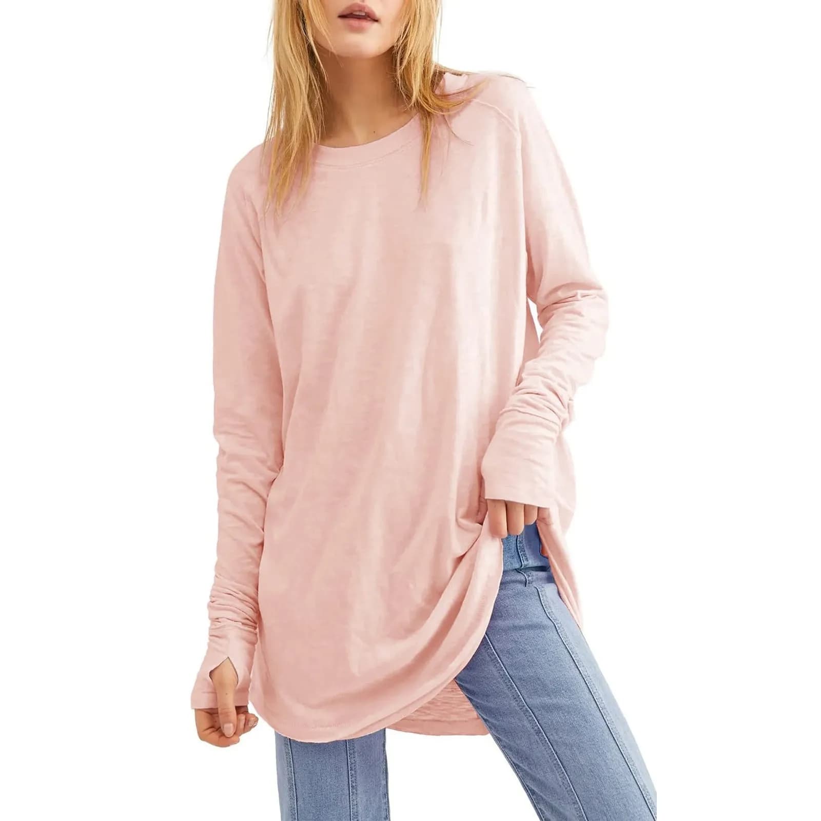 Women's Loose Long Sleeve Round Neck Top