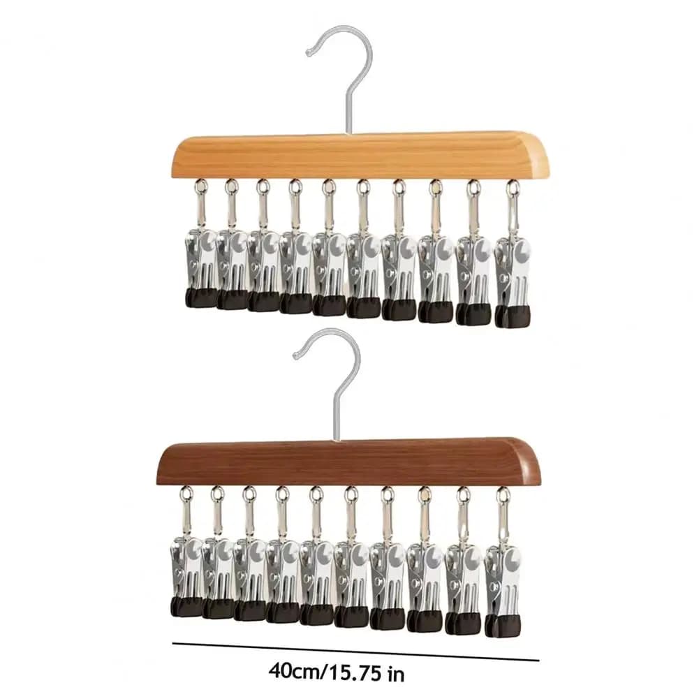 Multi-Clip Space-Saving Closet Hanger