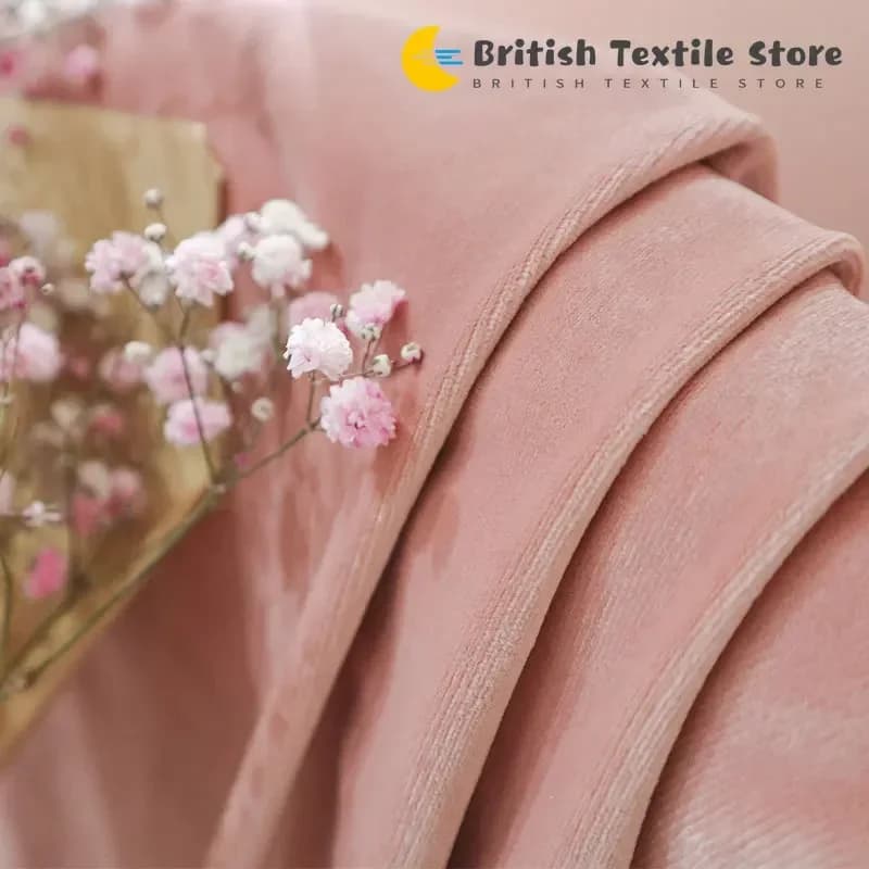 Velvet Light-Shielding Curtain Panel Dirty Pink