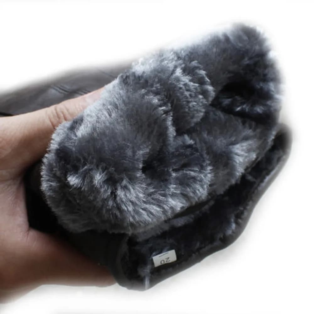 Fleece-Lined Leather Touchscreen Gloves