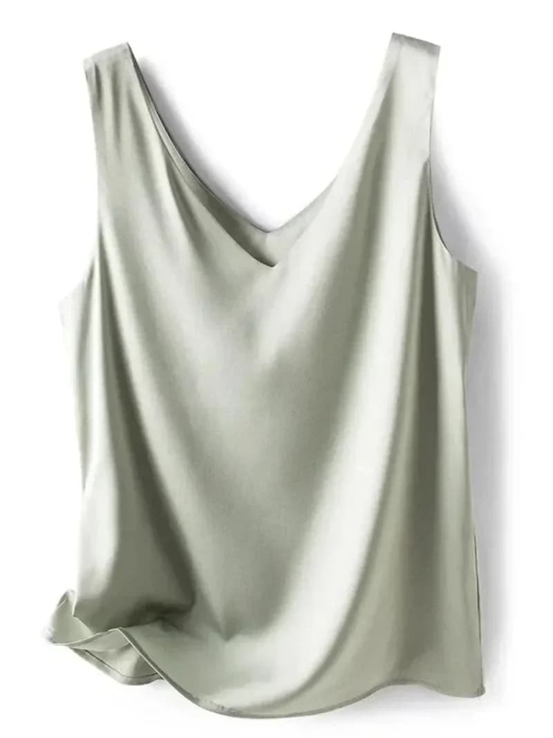 Women's Sleeveless V-Neck Satin Camisole