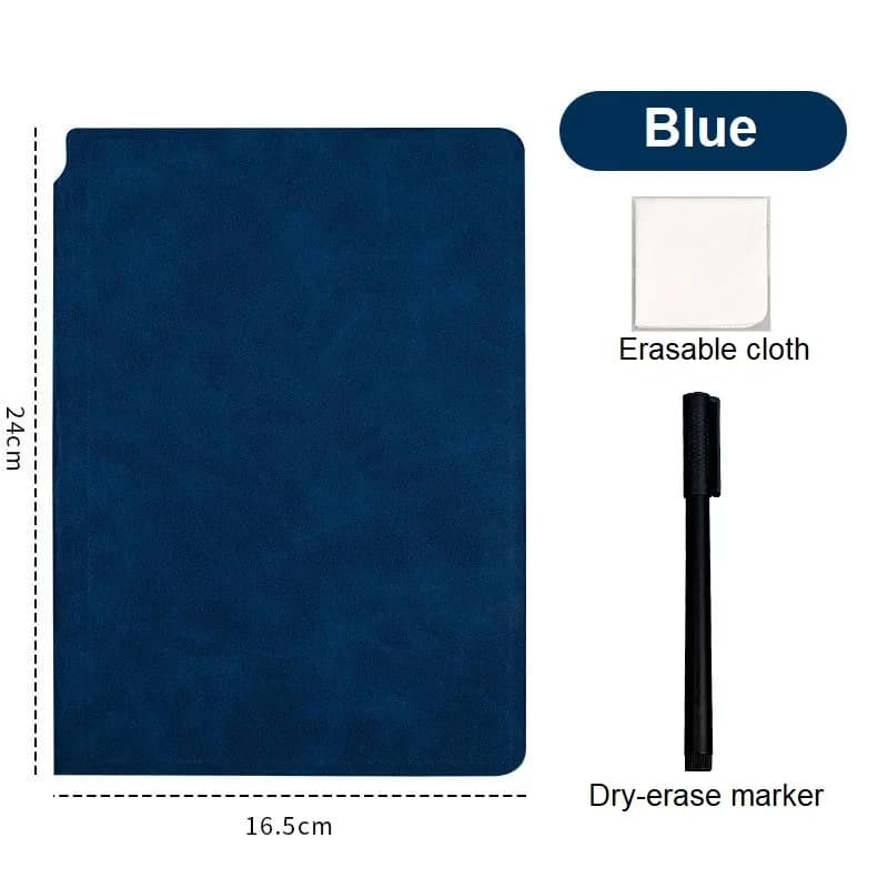 Office Supplies, Reusable Whiteboard Notebook Set with Pen, Eraser & Leather Wipe Cloth，Weekly Planner Notepad for Office Daily