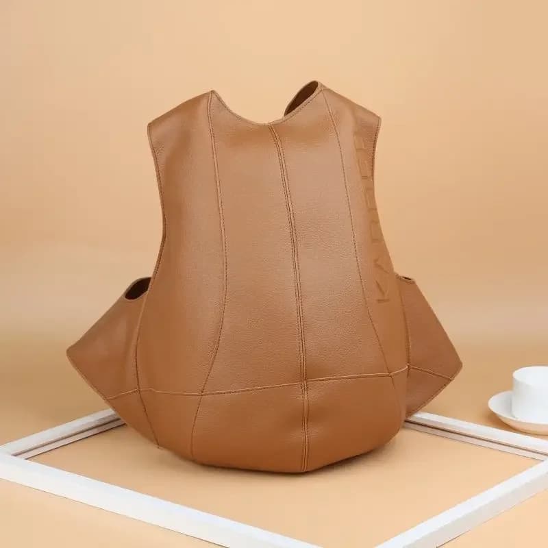 Korean Style PU Leather School Backpack